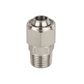 Фото Фитинг с накидной гайкой пневматический прямой (наружная резьба) 1/4", 12 мм