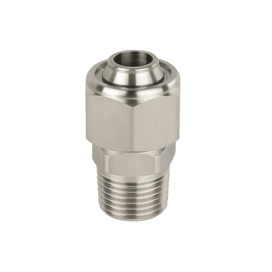 Фото Фитинг с накидной гайкой пневматический прямой (наружная резьба) 1/4", 12 мм