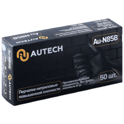 Фото AuTech Au-N85B/XL, Сверхпрочные резиновые перчатки, нитриловые, чёрные, XL